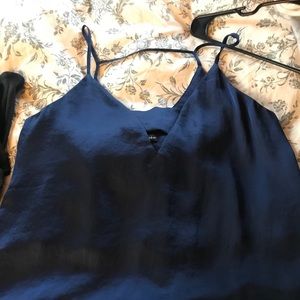 Blue silk top